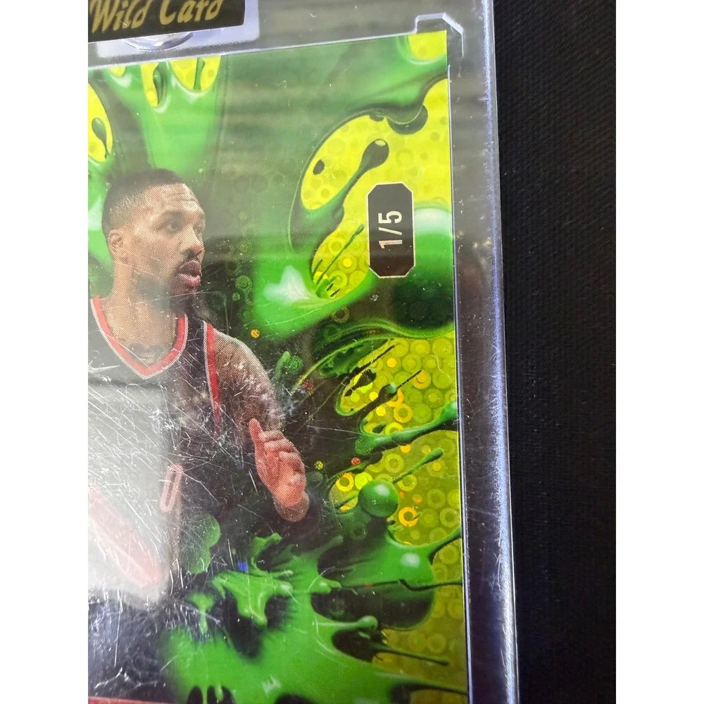 Wild Card Damian Lillard Splat Card Standard Green‎ Excellent 1/5 Rare Parallel